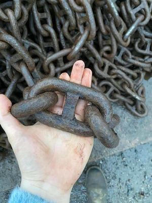 Тяжелая промышленная черная отделка капли ковка короткий ссылка цепь сталь оцинкованная круглый корабль якорная цепь